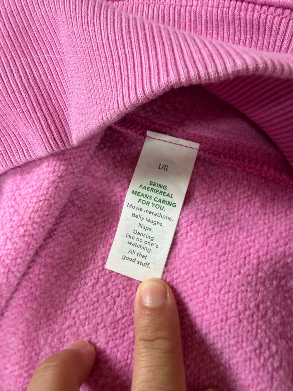 aerie Oversized Crewneck Sweatshirt in Pink - Picture 9 of 10